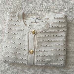 rag & bone Cream Cardigan with Gold Buttons